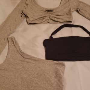 Naked wardrobe set of three cropped tops
